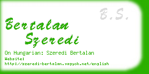 bertalan szeredi business card